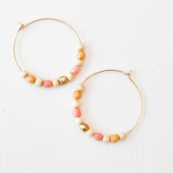 Long Gold Chain Earrings with Tiny Beads