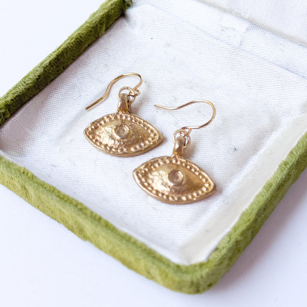 Gold Eye Charm Earrings – Brass Eye Jewelry