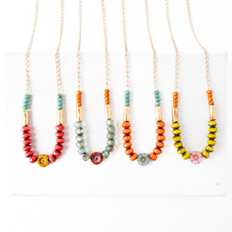 Tiny flower and bead necklace