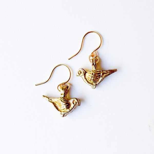 Teeny Tiny Brass Charm Earrings Set of 3 – Nature Inspired Jewelry