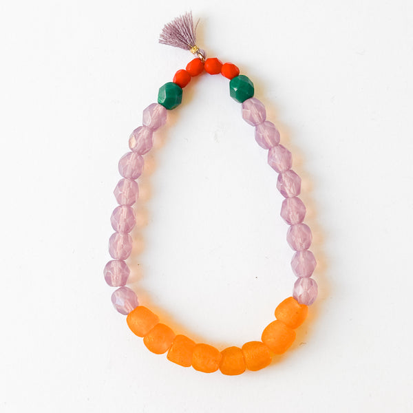 New Winter Colors – Recycled Glass Bead Stretch Bracelets