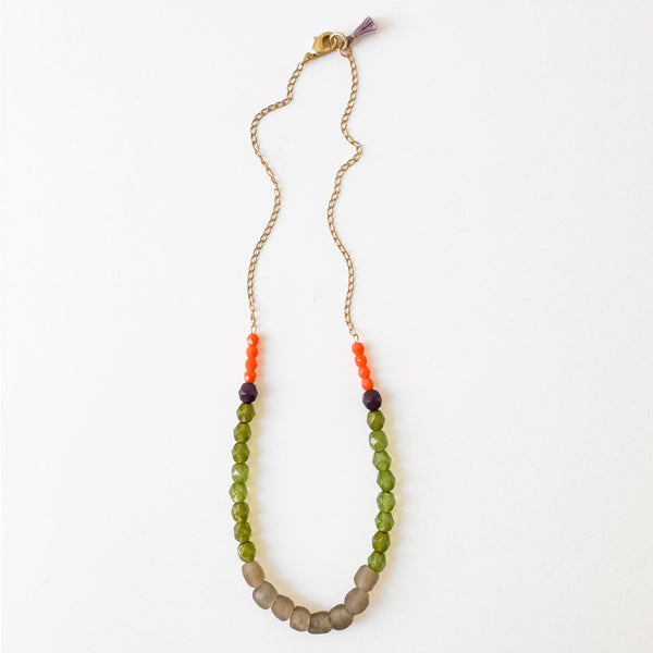 New Winter Colors – Recycled Glass Bead Necklace