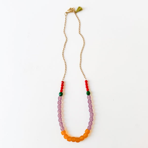 New Winter Colors – Recycled Glass Bead Necklace