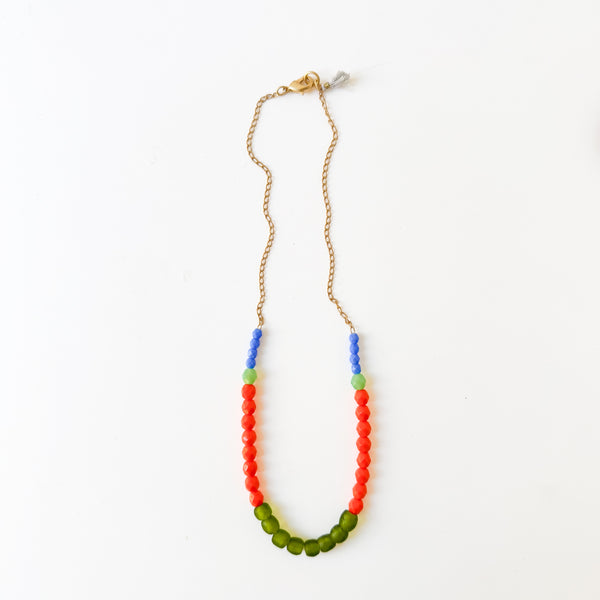 New Winter Colors – Recycled Glass Bead Necklace
