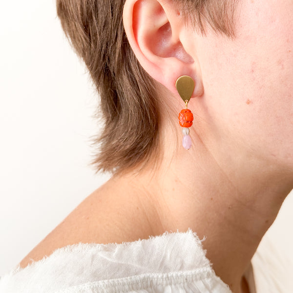 Romantic Flower Stud Earrings with Boho Charm for Winter