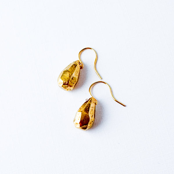 Small Gold Dangle Drop Earrings