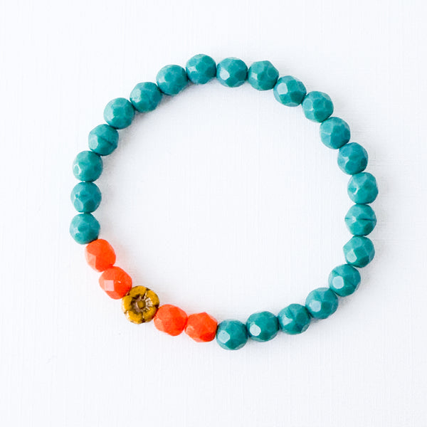  Bead Bracelet With Tiny Mustard Flower 