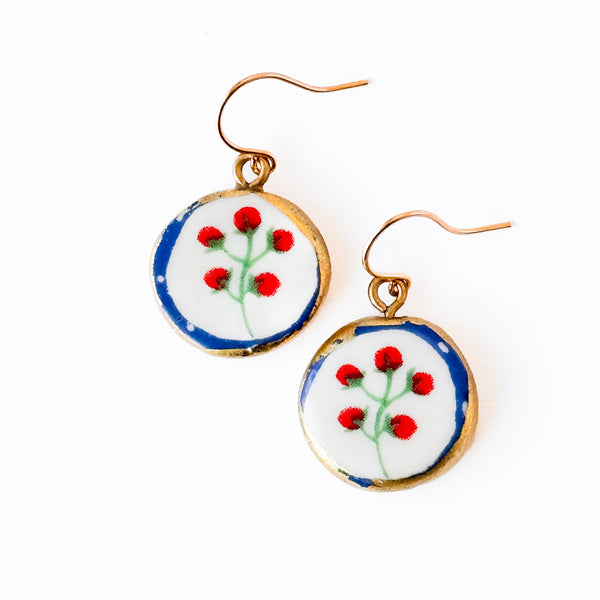 Ceramic Floral Drop Earrings