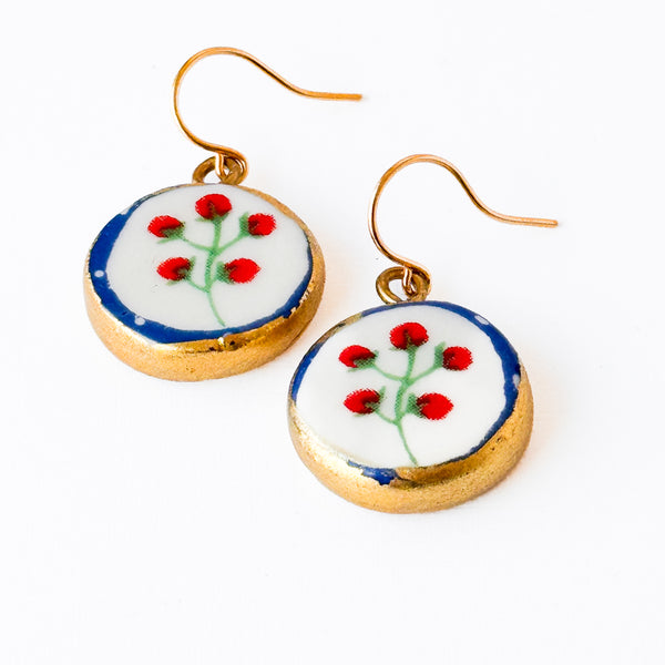 Ceramic Floral Drop Earrings