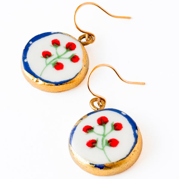 Ceramic Floral Drop Earrings
