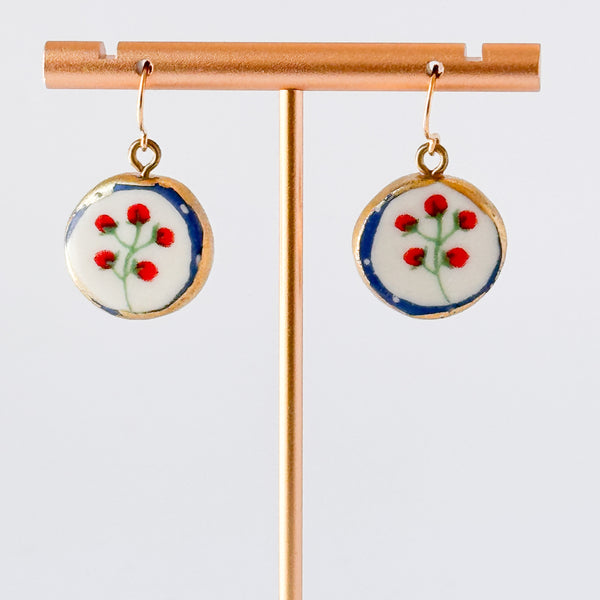 Ceramic Floral Drop Earrings