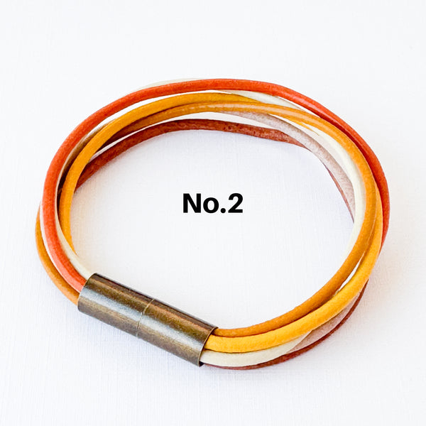 Colorful Magnetic Leather Cord Bracelet