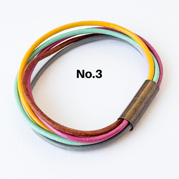Colorful Magnetic Leather Cord Bracelet