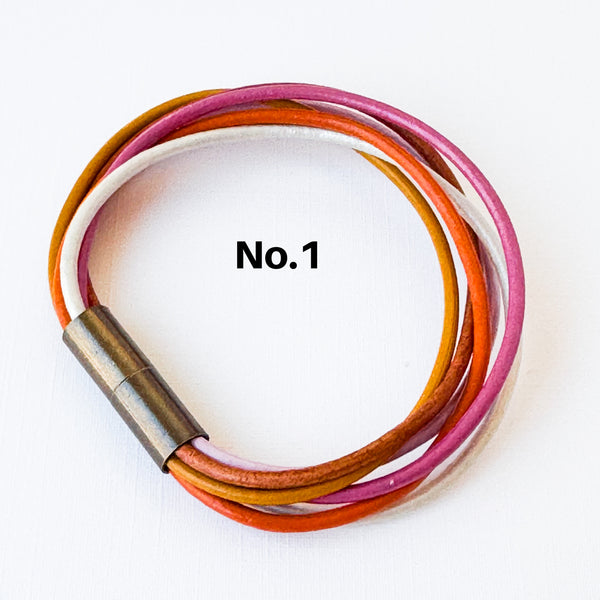 Colorful Magnetic Leather Cord Bracelet
