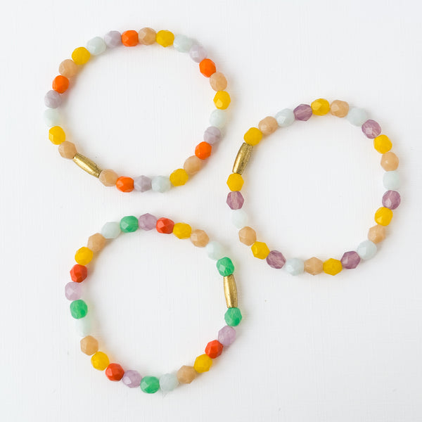 Pastel Stretchy Glass Bead Bracelet