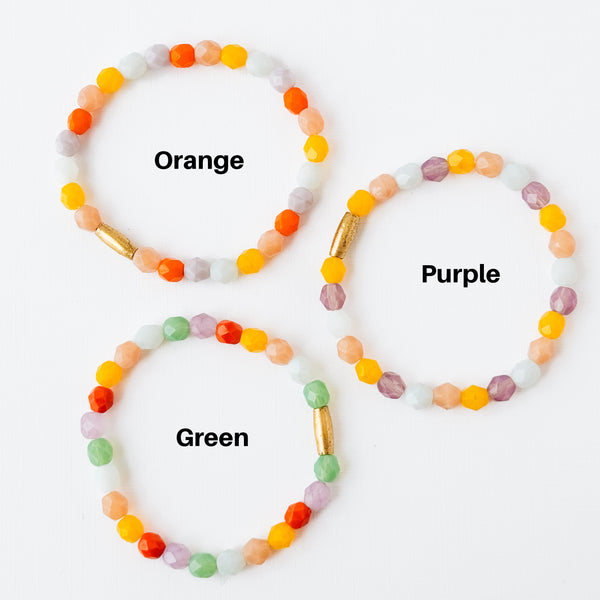 Pastel Stretchy Glass Bead Bracelet