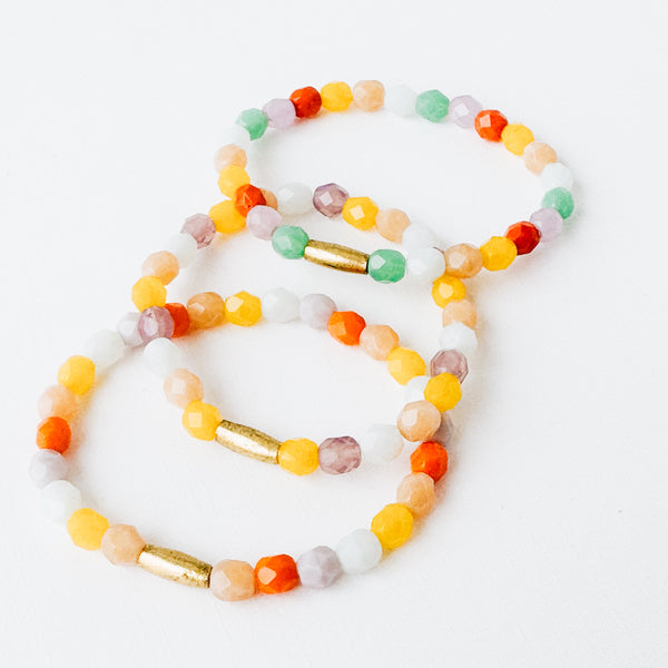 Pastel Stretchy Glass Bead Bracelet