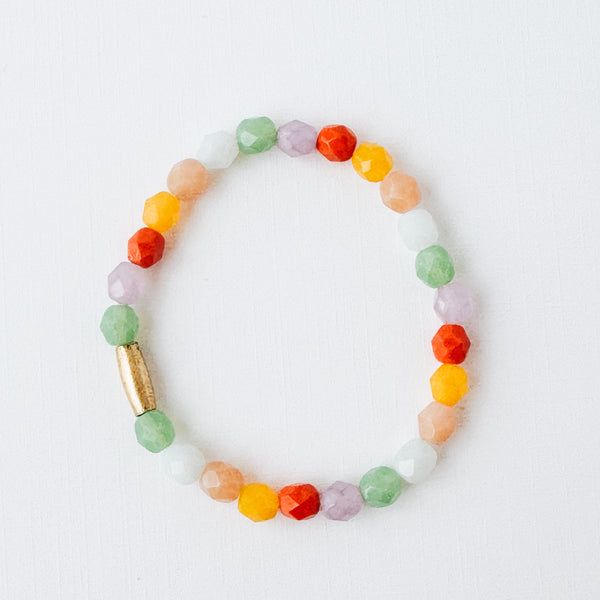 Pastel Stretchy Glass Bead Bracelet