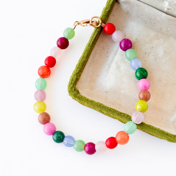 Candy Bracelet Mountain Jade & Glass Bead Bracelet