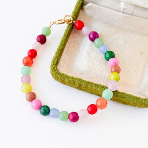 Candy Bracelet Mountain Jade & Glass Bead Bracelet