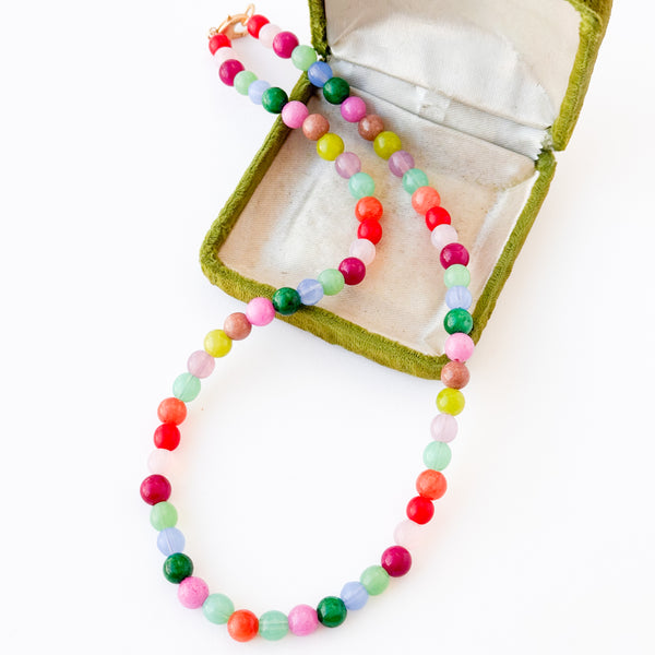 Candy Mountain Jade & Glass Bead Necklace