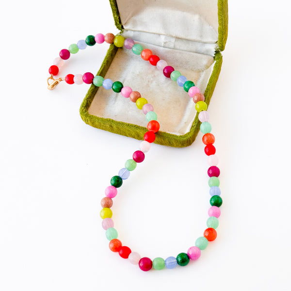 Candy Mountain Jade & Glass Bead Necklace