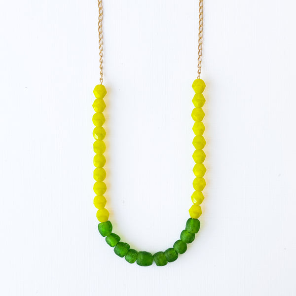 Recycled African Glass And Mixed Bead Necklace