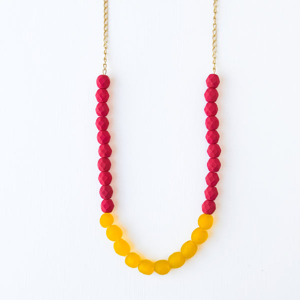 Recycled African Glass And Mixed Bead Necklace