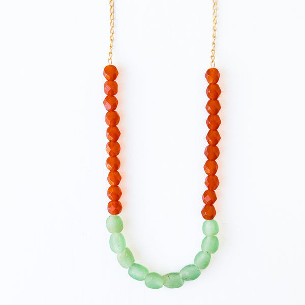 Recycled African Glass And Mixed Bead Necklace