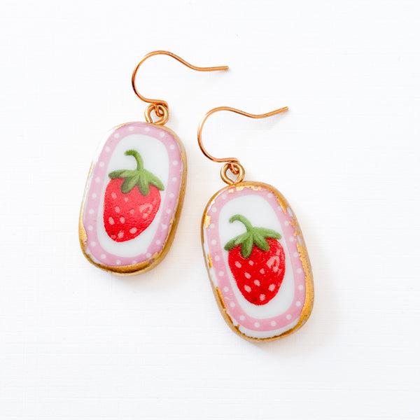 Strawberry Ceramic Earrings