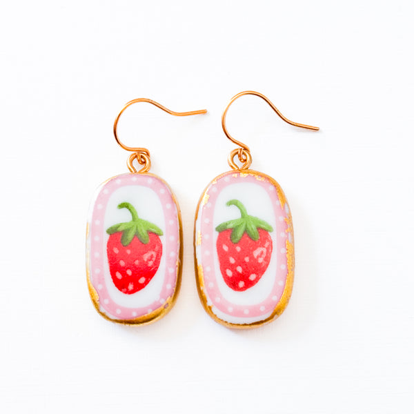Strawberry Ceramic Earrings