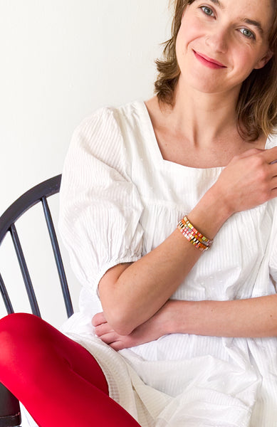 Colorful Tila Bead Adjustable Cuff Bracelet