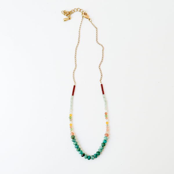 Dainty Turquoise and Multi-Gemstone Necklace