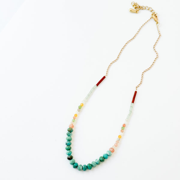 Dainty Turquoise and Multi-Gemstone Necklace