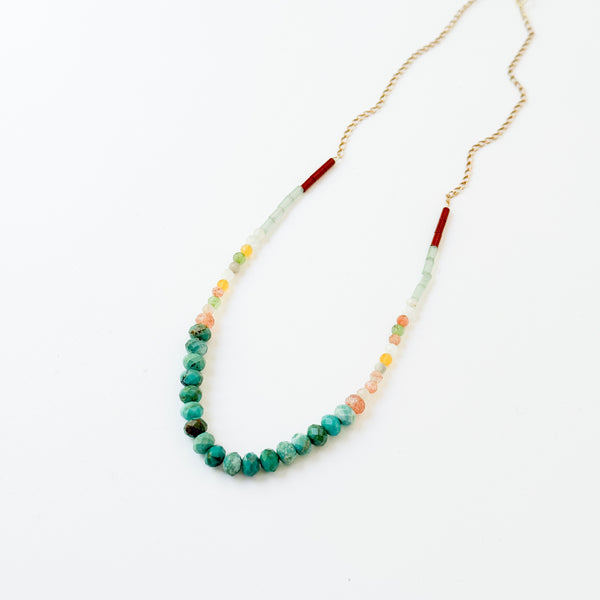 Dainty Turquoise and Multi-Gemstone Necklace