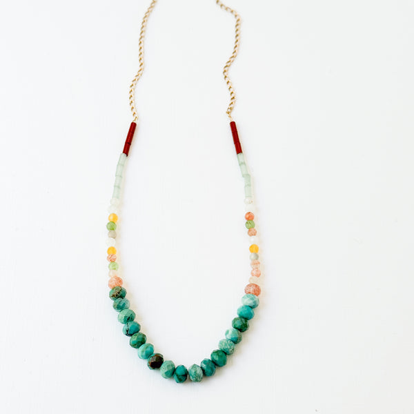 Dainty Turquoise and Multi-Gemstone Necklace