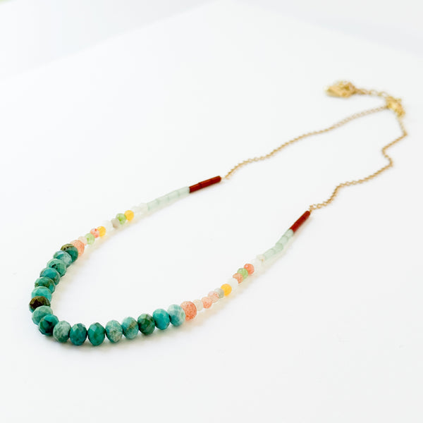 Dainty Turquoise and Multi-Gemstone Necklace