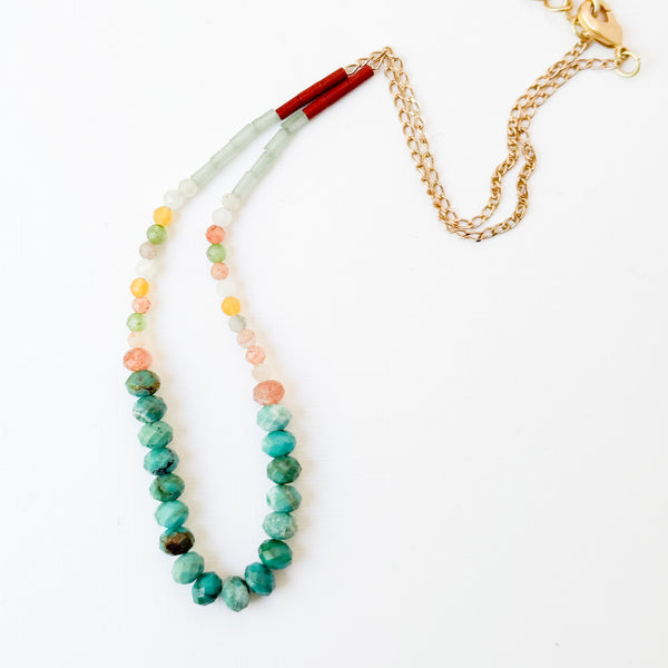 Dainty Turquoise and Multi-Gemstone Necklace