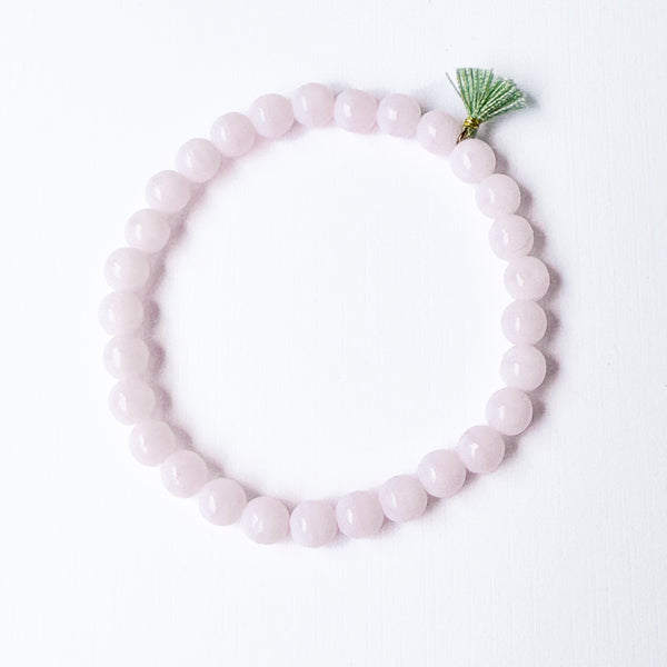 Build your own set of three Smooth Glass Bead Stretch Bracelets with Tassel