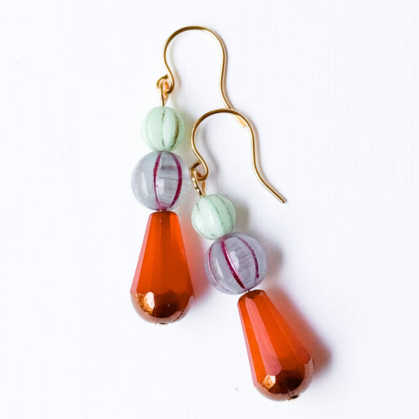 Czech Glass Drop Earrings | Colorful Artisan Jewelry