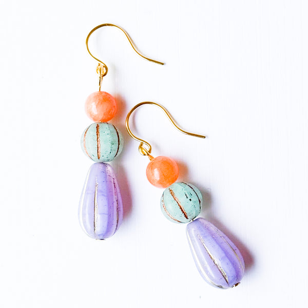 Czech Glass Drop Earrings | Colorful Artisan Jewelry