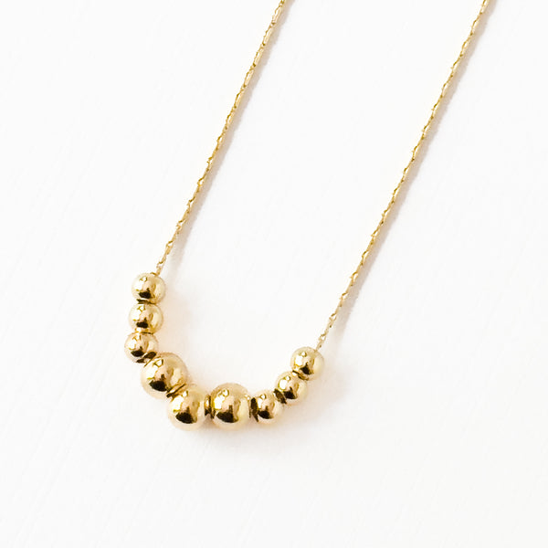 Dainty Gold-Filled Snake Chain Necklace With Tiny GF Beads