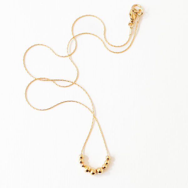 Dainty Gold-Filled Snake Chain Necklace With Tiny GF Beads