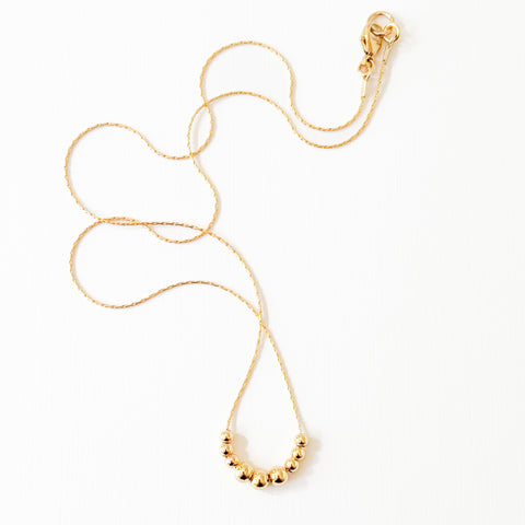Dainty Gold-Filled Snake Chain Necklace With Tiny GF Beads