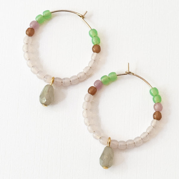 Dainty Gold-Filled Hoops with Tiny Beads