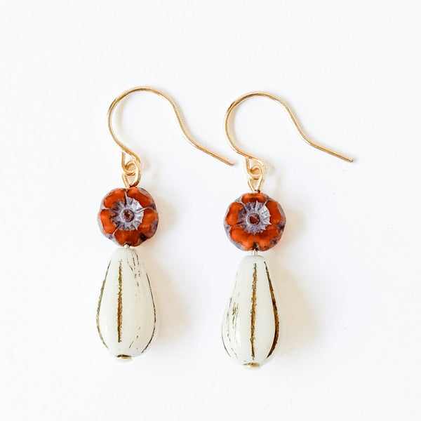 Tiny flower and bead Earrings