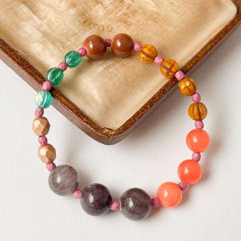 Fall Beaded Bracelet | Colorful Boho Autumn Jewelry