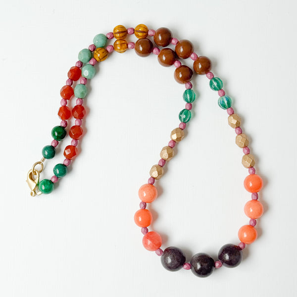 Fall Beaded Statement Necklace | Colorful Boho Jewelry