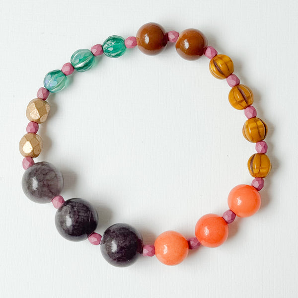 Fall Beaded Bracelet | Colorful Boho Autumn Jewelry