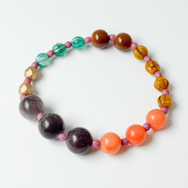 Fall Beaded Bracelet | Colorful Boho Autumn Jewelry